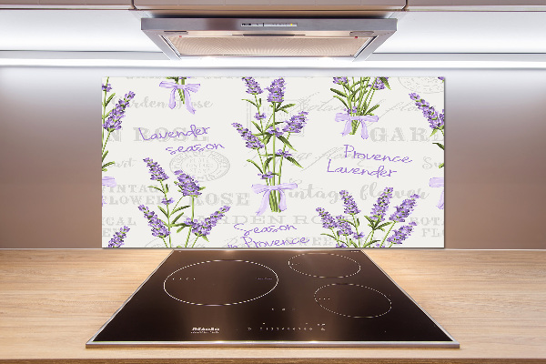 Rivestimento parete cucina con motivo lavanda