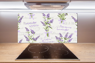 Rivestimento parete cucina con motivo lavanda
