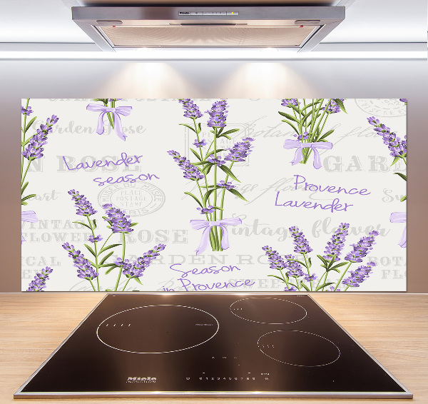 Rivestimento parete cucina con motivo lavanda
