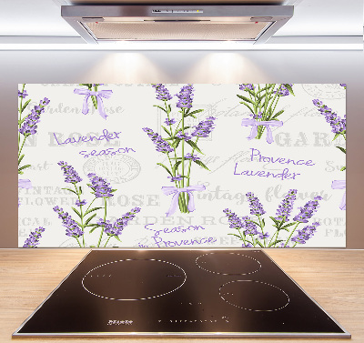 Rivestimento parete cucina con motivo lavanda