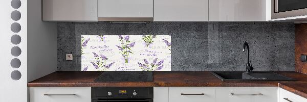 Rivestimento parete cucina con motivo lavanda