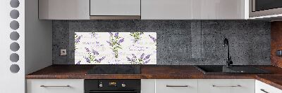 Rivestimento parete cucina con motivo lavanda