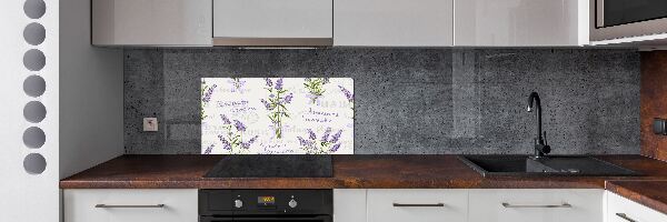 Rivestimento parete cucina con motivo lavanda
