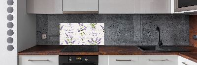 Rivestimento parete cucina con motivo lavanda