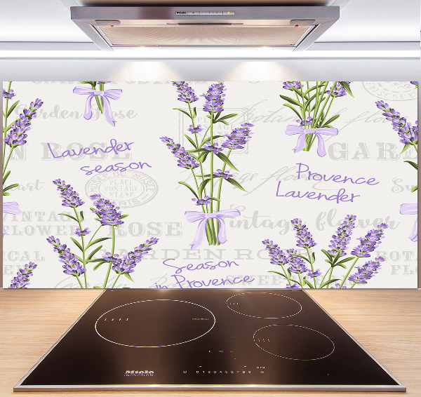 Rivestimento parete cucina con motivo lavanda
