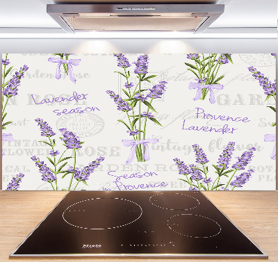 Rivestimento parete cucina con motivo lavanda