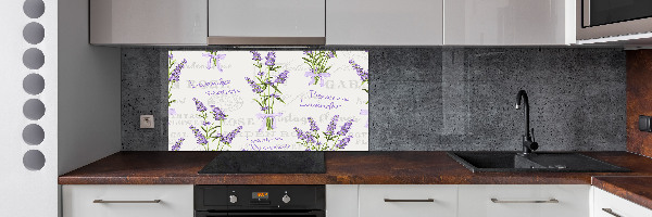 Rivestimento parete cucina con motivo lavanda