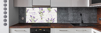 Rivestimento parete cucina con motivo lavanda