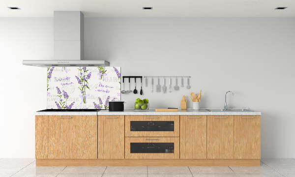 Rivestimento parete cucina con motivo lavanda