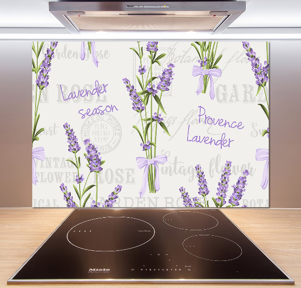 Rivestimento parete cucina con motivo lavanda