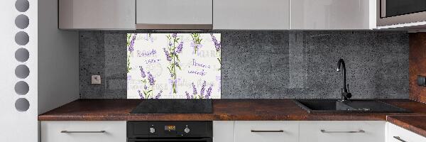 Rivestimento parete cucina con motivo lavanda
