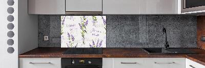 Rivestimento parete cucina con motivo lavanda