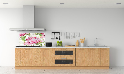 Pannello retrocucina con motivo peonie