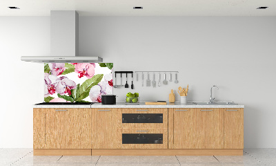 Pannello paraschizzi cucina con motivo di orchidee rosa