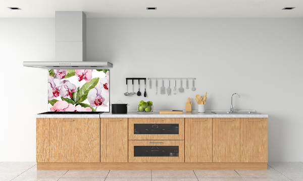 Pannello paraschizzi cucina con motivo di orchidee rosa