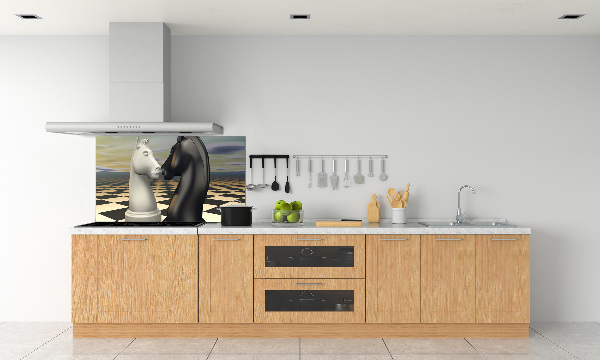 Pannello retrocucina con motivo a cavalli degli scacchi