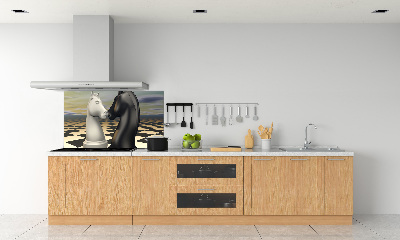 Pannello retrocucina con motivo a cavalli degli scacchi