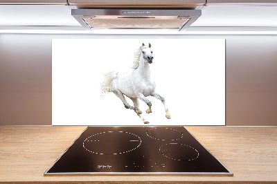 Pannello retrocucina con stampa di un cavallo arabo bianco
