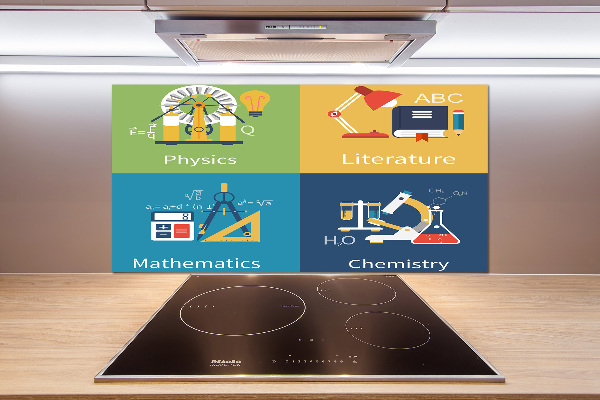 Pannello retrocucina con motivo a tema forniture scolastiche