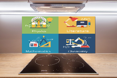 Pannello retrocucina con motivo a tema forniture scolastiche