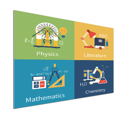 Pannello retrocucina con motivo a tema forniture scolastiche