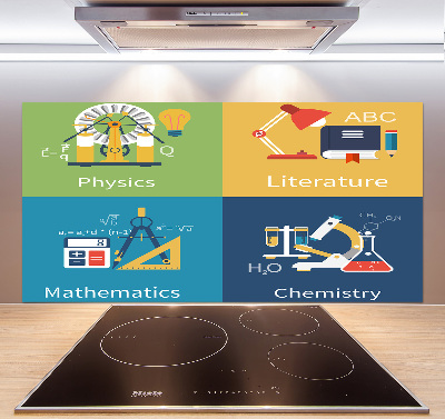 Pannello retrocucina con motivo a tema forniture scolastiche