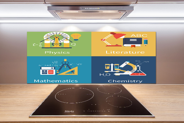 Pannello retrocucina con motivo a tema forniture scolastiche