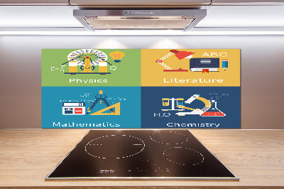 Pannello retrocucina con motivo a tema forniture scolastiche