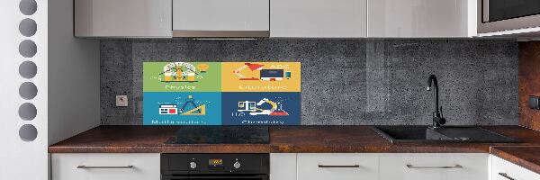 Pannello retrocucina con motivo a tema forniture scolastiche
