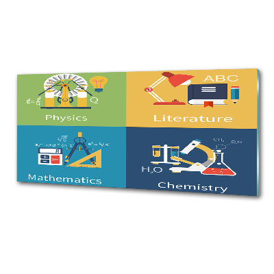 Pannello retrocucina con motivo a tema forniture scolastiche