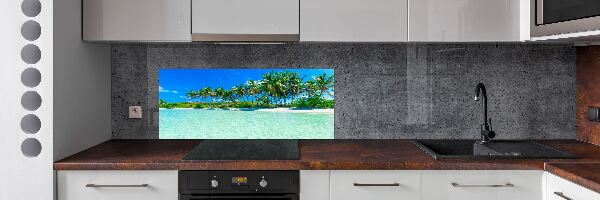 Rivestimento parete cucina con motivo spiaggia tropicale
