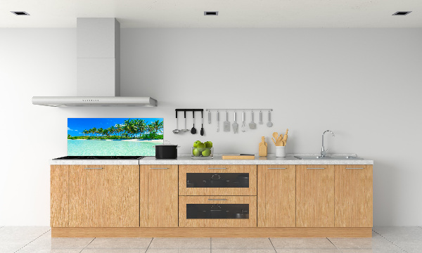 Rivestimento parete cucina con motivo spiaggia tropicale