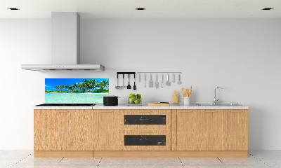 Rivestimento parete cucina con motivo spiaggia tropicale