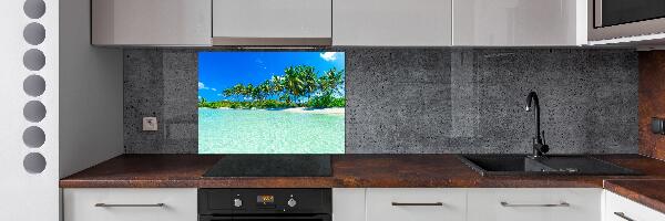 Rivestimento parete cucina con motivo spiaggia tropicale