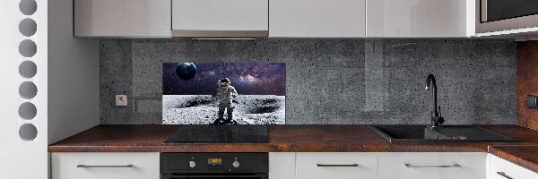 Rivestimento parete cucina con stampa a tema astronauta