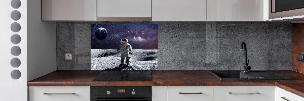 Rivestimento parete cucina con stampa a tema astronauta