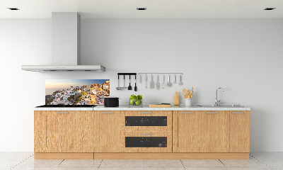 Rivestimento parete cucina con motivo ispirato a Santorini, Grecia