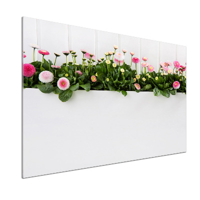 Rivestimento parete cucina con motivo di margherite rosa