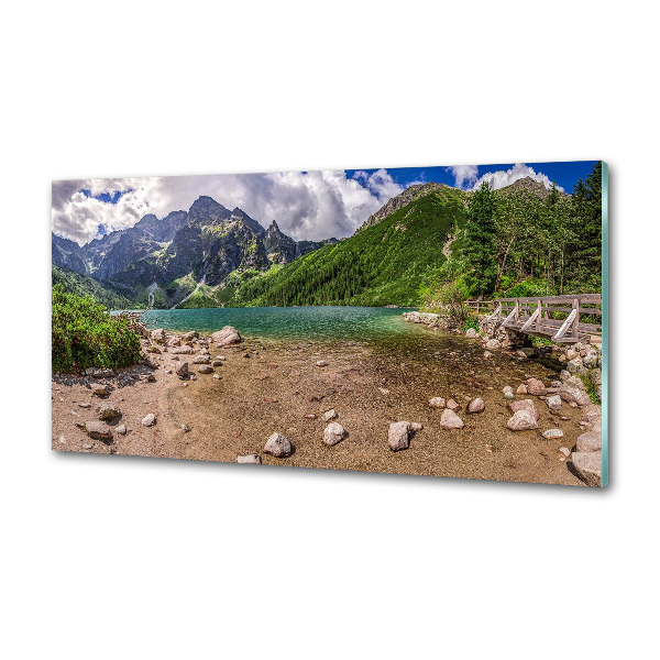 Pannello paraschizzi cucina con stampa raffigurante un lago tra le montagne