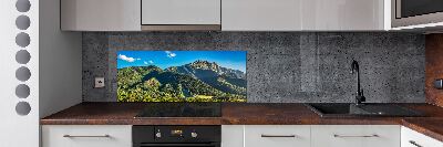 Rivestimento parete cucina con stampa panoramica dei Monti Tatra