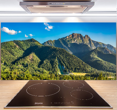 Rivestimento parete cucina con stampa panoramica dei Monti Tatra