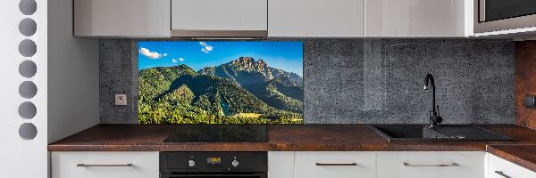 Rivestimento parete cucina con stampa panoramica dei Monti Tatra