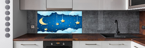 Rivestimento parete cucina con motivo «Il cielo di notte»