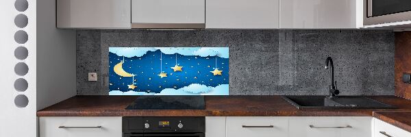Rivestimento parete cucina con motivo «Il cielo di notte»