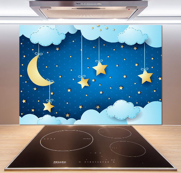 Rivestimento parete cucina con motivo «Il cielo di notte»