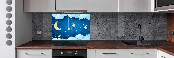 Rivestimento parete cucina con motivo «Il cielo di notte»