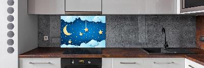 Rivestimento parete cucina con motivo «Il cielo di notte»