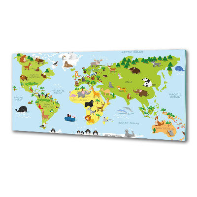 Pannello retrocucina con stampa Mappa degli animali per decorare la parete