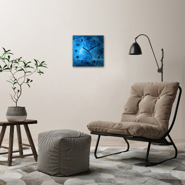 Orologio da parete quadrato con linee blu