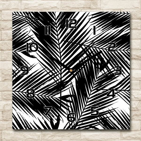 Orologio quadrato con motivo di foglie di palma